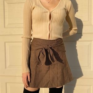 Vintage Brown Plaid Skirt
